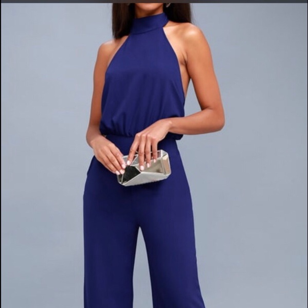 High mock neck- wide leg jumpsuit